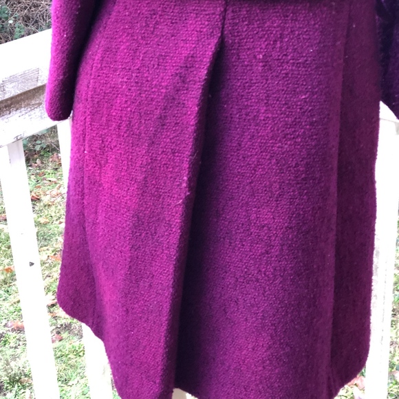 VTG 60S BROMLEIGH BOUCLE WOOL PURPLE MIDI COAT - Picture 6 of 8